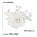 Pearl Crystal Enamel Flower Brooch Pink Blue White Black view 8