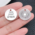 Iron Inspirational Letter Tag Charm Pendants for DIY Bracelet Necklace Keychain Jewelry