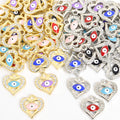 Enamel Evil Eye Heart Jewelry Components For DIY Earrings And Bracelets Charms view 4