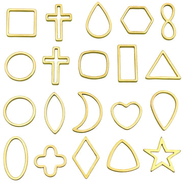 Gold Tone Geometric Open Connector Charms in Assorted Shapes