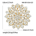 Openwork Crystal Flower Brooch in Gold or Silver Tone view 4