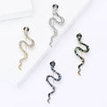 Wavy Crystal Snake Brooch in Four Metallic Colorways view 1