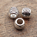 Square Hole Coin Pattern Metal Beads in Gold and Silver view 2