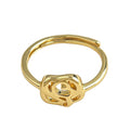 Gold-Tone Openwork Rose Flower Open Adjustable Ring view 5