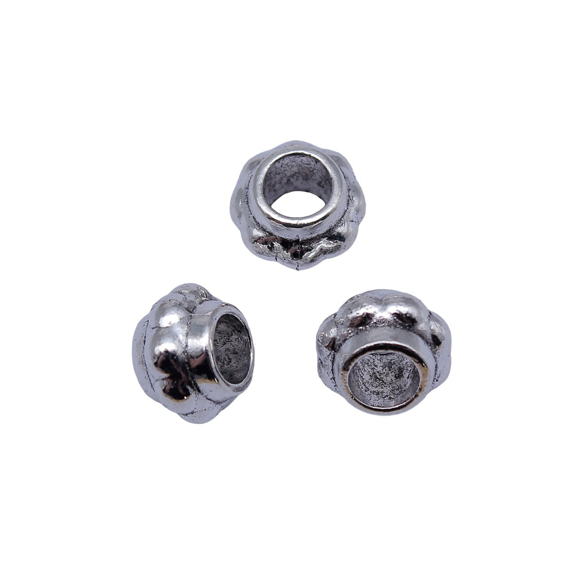11x11x7.8mm 2.1g Antique Silver Zinc Alloy Large Hole Spacer Beads for Handmade Jewelry Making