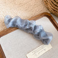 Ruched Sheer Fabric Banana Hair Clips Black Purple Blue-Gray view 8