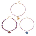 Crystal Chip Resin Rose Pendant Necklace White Blue Magenta view 5