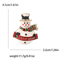 White Enamel Snowman Brooch With Let It Snow Banner view 6