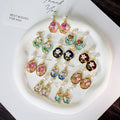 Gold Irregular Enamel Floral Pearl Drop Earrings 10 Styles view 1