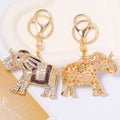 Gold Rhinestone Enamel Elephant Keychain Five Colors view 4