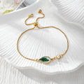 Gold Tone Pressed Flower Crystal Slider Bracelets in Fifteen Designs view 3