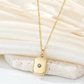 Gold Tone Oval and Rectangular Medallion Pendant Necklaces in Eight Designs view 8