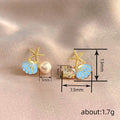 Starfish Shell and Pearl Stud Earrings in Gold Tone view 4