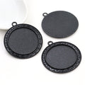 Crosshatch Border Round Pendant Bezel Blank for Cabochon Craft view 4