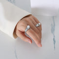 Gold Steel Dome Band Side Pearl Ring Six Size Color Variants view 6