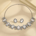 Five Color Faceted Necklace and Earring Jewelry Sets view 2