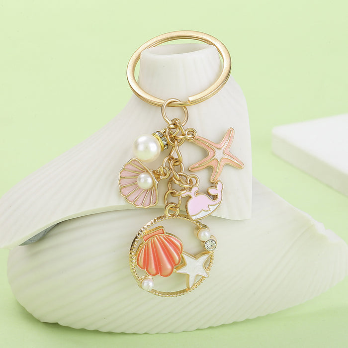 Starfish, Conch and Shell Charm Keychains Featuring Pink Starfish Across 59 Variations