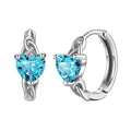 Silver Heart CZ Twist Huggie Hoop Earrings Four Colors view 3