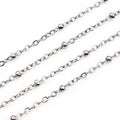 Beaded Metal Chain in Steel and Gold Tone Size Options view 4