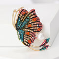 Enamel Butterfly Brooch with Pearl in Three Colorways view 4