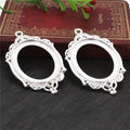 Ornate Oval Cabochon Pendant Trays with Double Loops view 4
