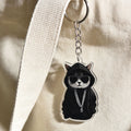 Acrylic Hooded Cat Keychain With Sunglasses And Metal Split Ring view 2