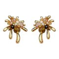 Gold Tiger Eye Firework Starburst Stud Earrings Pair view 5