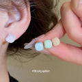 Pastel Square Resin Stud Earring Sets in Two Palettes view 2