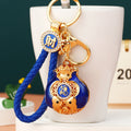 Jeweled Double Fish Fortune Pouch Keychains with Three Wrist Loop Only Options view 8