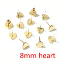 Gold Tone Stainless Steel Stud Earring Components in Mixed Shapes view 4