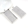 Rectangular Cabochon Pendant Trays in Bronze and Silver Tones view 3