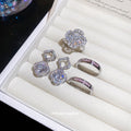 Crystal Openwork Drop Earrings and Matching Ring Options view 2