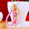 Pearl Double Clover Keychains with Fortune and Loose Heart Loop Options view 3