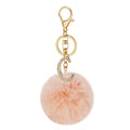 Rhinestone Initial Letter Pom Pom Keychain Peach Purple view 8