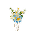 Fabric Plumeria Flower Hair Fork Comb Pins Seven Colors view 5