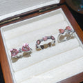 Silver Pink Heart and Bow Open Ring Three-Piece Set view 4