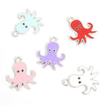Colorful Enamel Octopus Charms in Gold and Silver Tones view 3