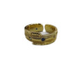 Matte Gold Double Band Open Ring Star Blue Accents view 5