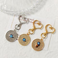 Rhinestone Round Evil Eye Keychains Heart Clasp 3 Styles view 2