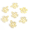 Rhinestone Five Petal Flower Charms in Gold and Silver Tones view 3