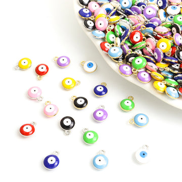 Round Evil Eye Enamel Charms in Nine Colors and Two Tones