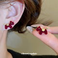 Flocked Horse Pearl Stud Earrings Decorative Jewelry Design view 3