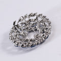 Crystal Braided Circle Brooch with Polished Metal and Decorative Accents view 3