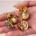 Hinged Fruit Egg Pendant Necklace In Three Designs view 1