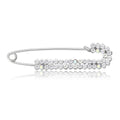 Crystal Safety Pin Brooch In Gold And Silver Tones view 1