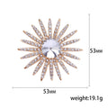 Radiant Sunburst Brooch With A Large Clear Center Stone Surrounded By Long Crystal Rays view 5