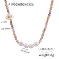 Gradient Bead Pearl Daisy Necklaces Green Black Purple Orange Pink view 10