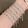 Crystal Butterfly Flower And Tennis Style Adjustable Bracelets view 1