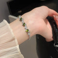 Green Crystal Geometric Bracelets Gold Silver 7 Styles view 10