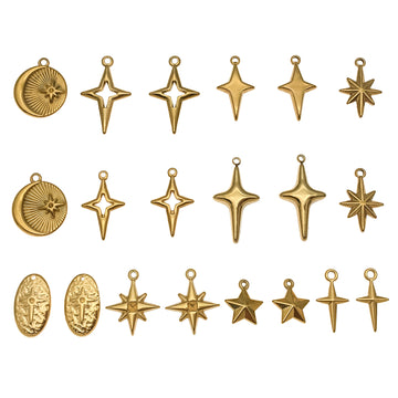 Gold-Tone Cross Metal Charms with 9 Listed Options